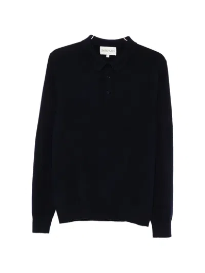 Bompard Long-sleeve Cashmere Polo Shirt In Black