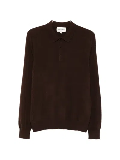 Bompard Long-sleeve Cashmere Polo Shirt In Brown
