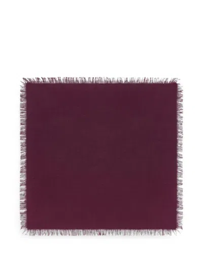 Bompard Mini Fringed Twill Scarf In Red