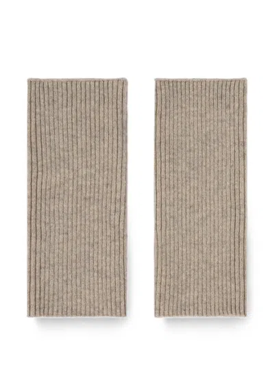 Bompard Ribbed Cashmere Mittens In Brown