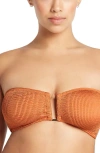 Bondeye Blake Bandeau Bikini Top In Burnt Orange