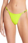 Bondeye Larisa Texture Knit Bikini Bottoms In Sunny Lime Eco