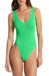 Bondeye Mara Ribbed One-piece Swimsuit In Apple Eco