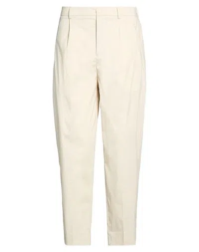 Bonheur Man Pants Beige Size 35 Cotton, Polyamide, Elastane In White