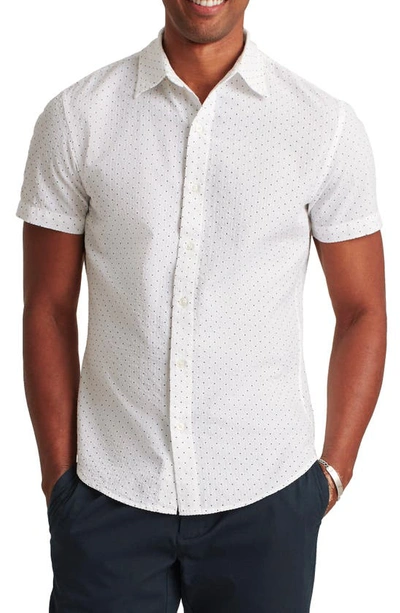 Bonobos Riviera Slim Fit Dot Short Sleeve Button-up Shirt In Seersucker Dot - Blue