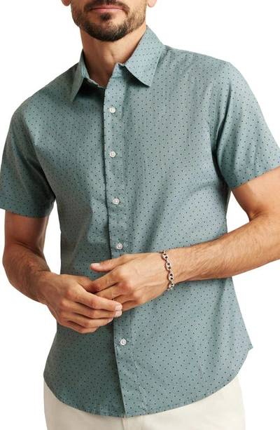 Bonobos Riviera Slim Fit Dot Stretch Short Sleeve Button-up Shirt In Salt-pond Dot