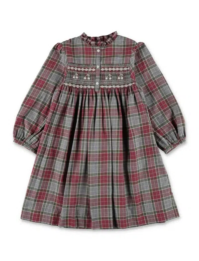 Bonpoint Plaid Smocked Dress In Ca Multicolore