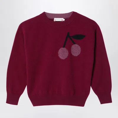 Bonpoint Kids' Plum-coloured Cashmere Jumper In Purple