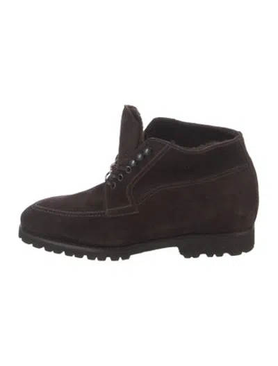 Pre-owned Bontoni Suede Boots In Brown
