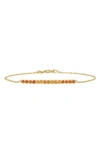 Bony Levy 14k Gold Bar Pendant Bracelet In Garnet Spessartite