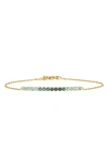 Bony Levy 14k Gold Bar Pendant Bracelet In London Blue Topaz