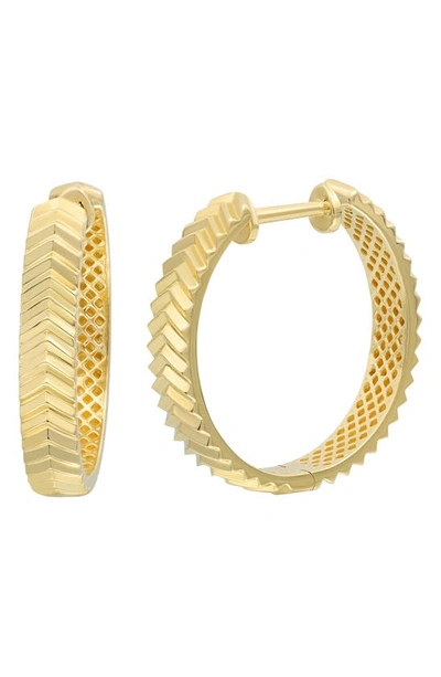 Bony Levy 14k Gold Chevron Hoop Earrings In 14k Yellow Gold