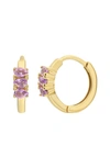 Bony Levy 14k Gold Hoop Earrings In Amethyst