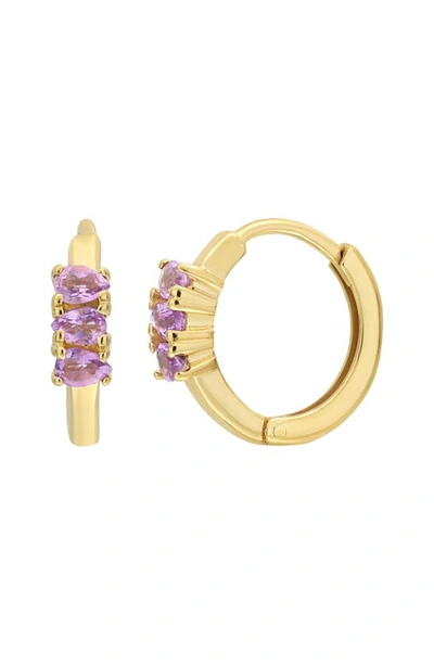 Bony Levy 14k Gold Hoop Earrings In Amethyst