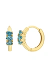Bony Levy 14k Gold Hoop Earrings In London Blue Topaz
