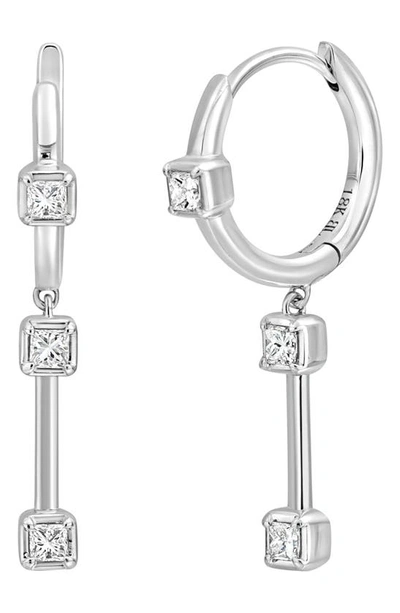 Bony Levy Aviva Diamond Station Drop Hoop Earrings In 18k White Gold