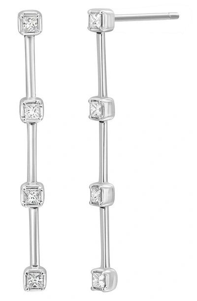 Bony Levy Aviva Diamond Station Linear Drop Earrings In 18k White Gold