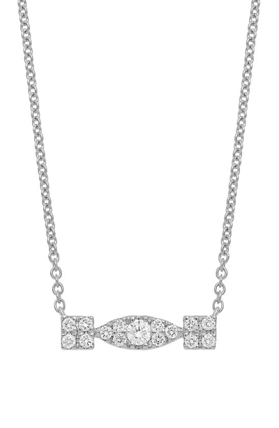 Bony Levy Maya Diamond Cluster Bar Pendant Necklace In 18k White Gold