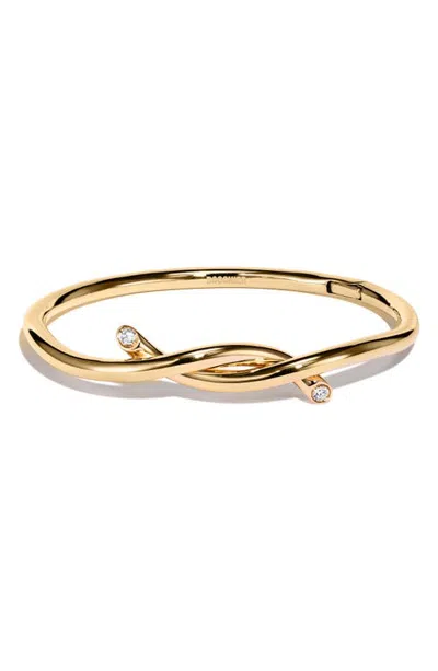 Boochier Ties Diamond Bangle Bracelet In Gold