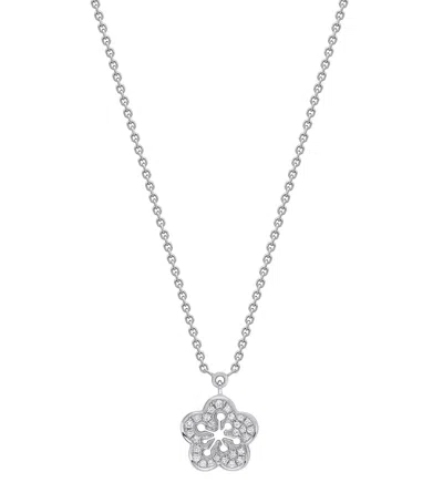 Boodles Mini White Gold And Diamond Blossom Pendant Necklace