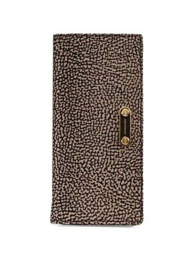 Borbonese Op Naturale Logo-plaque Wallet In Brown