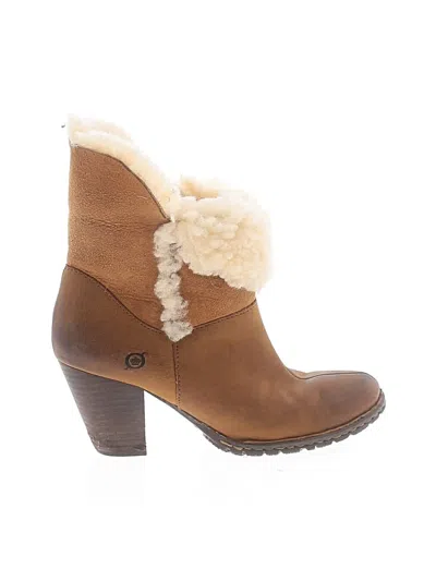 Pre-owned Born Ankle Boots In Brown