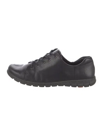 Pre-owned Born Leather Flats In Black