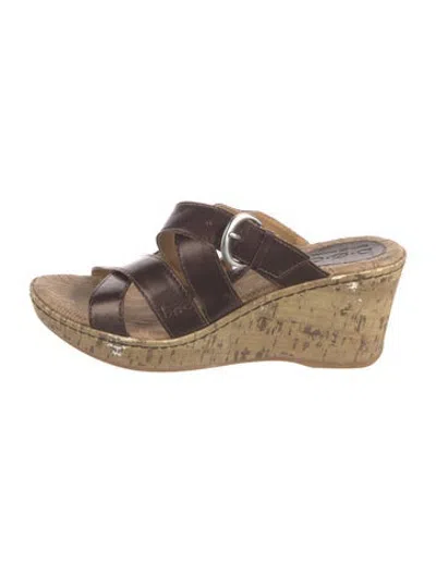 Pre-owned Born Leather Sandals In Black
