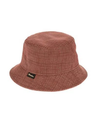 Borsalino Hat Tan Size S Virgin Wool, Linen In Pink