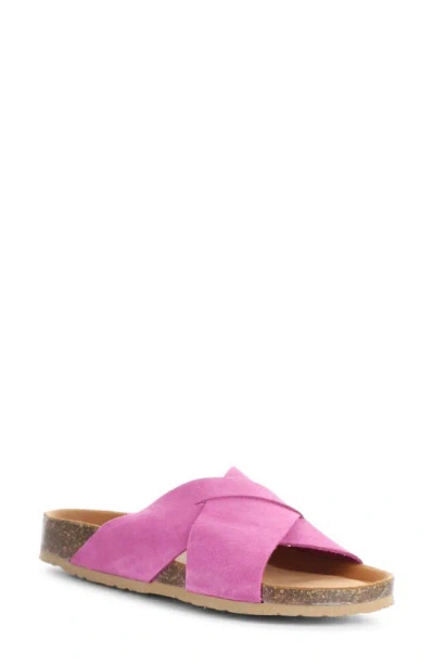 Bos. & Co. Maisie Slide Sandal In Fuchsia Suede