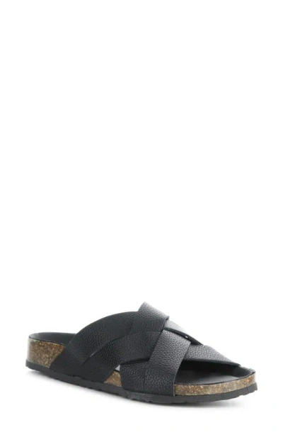 Bos. & Co. Mattie Slide Sandal In Black Alche Leather