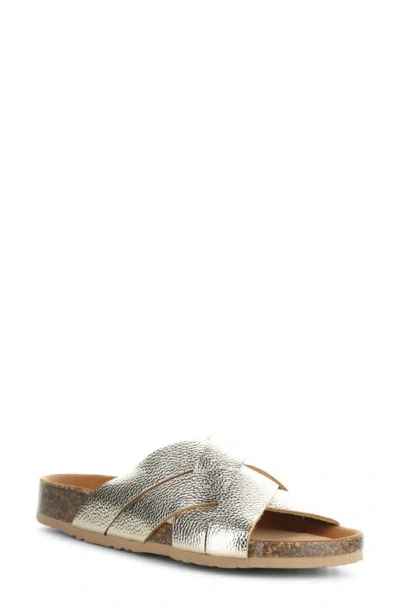 Bos. & Co. Mattie Slide Sandal In Platino Alche Leathe