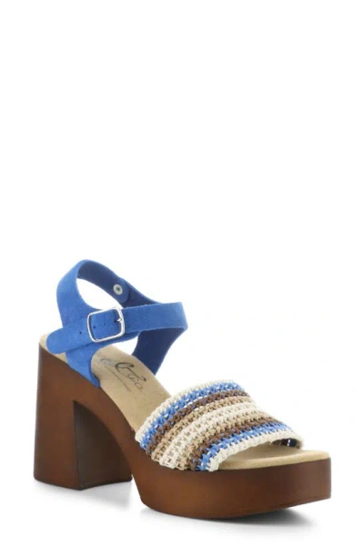 Bos. & Co. Reny Ankle Strap Platform Sandal In Natural Multi Textil