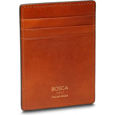 Bosca Dolce Italia Front Pocket Wallet In Amber