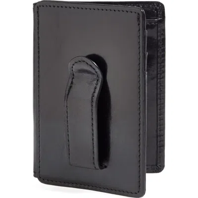 Bosca Old Leather Front Pocket Id Wallet In Black