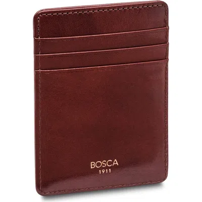Bosca Old Leather Front Pocket Wallet In Dark Brown