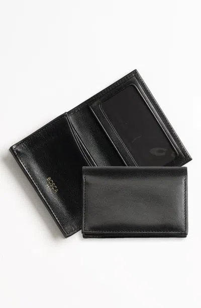 Bosca Old Leather Gusset Wallet In Black