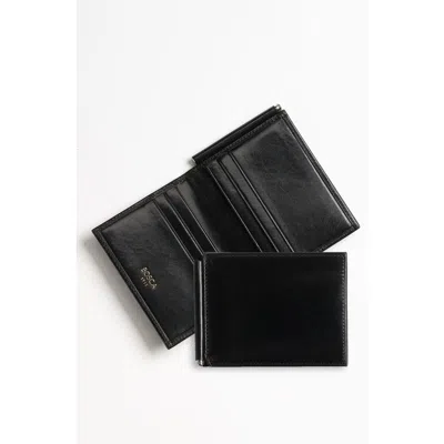 Bosca Old Leather Money Clip Wallet In Black