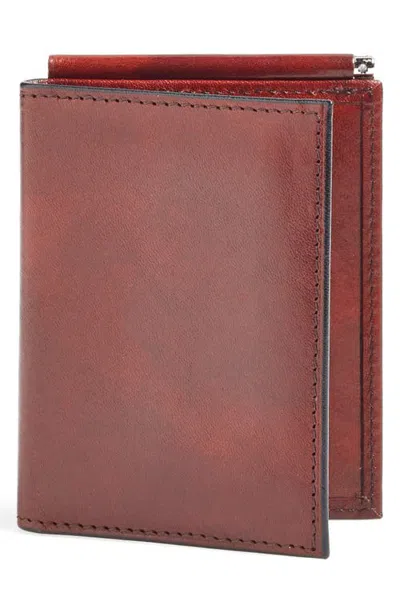 Bosca Old Leather Money Clip Wallet In Dark Brown