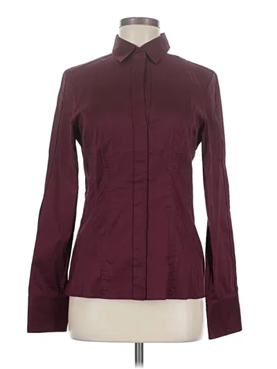 Boss By Hugo Boss Long Sleeve Blouse In Burgundy