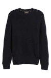 Boss Camel Mezzo Wool & Cashmere Crewneck Sweater In Dark Blue