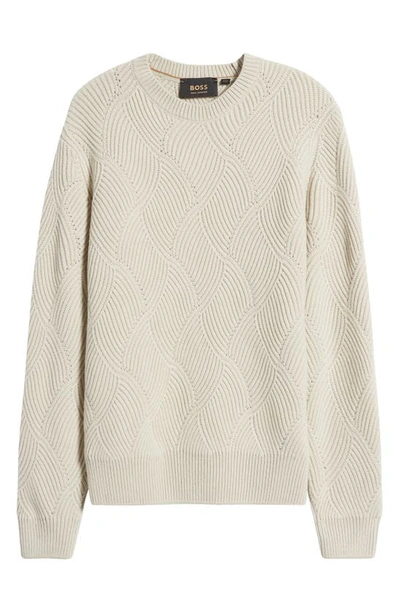 Boss Camel Mezzo Wool & Cashmere Crewneck Jumper In Light Beige