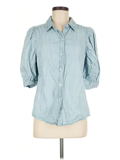 Pre-owned Boston Proper 3/4 Sleeve Button Down Shirt In Blue