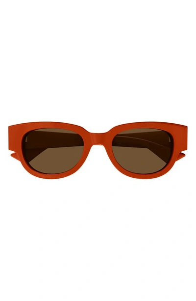 Bottega Veneta 52mm Cat Eye Sunglasses In Orange Brown