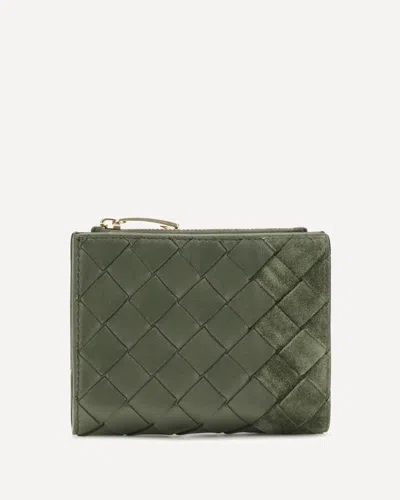 Bottega Veneta Bifold Intrecciato Wallet In Green