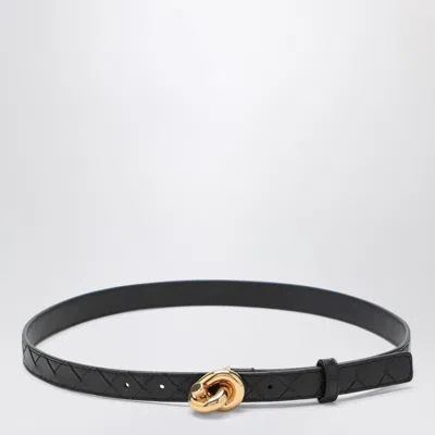 Bottega Veneta Black Knot Belt In Intrecciato