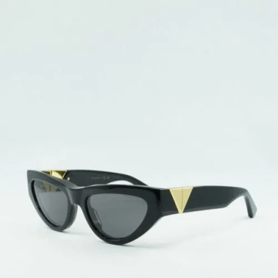Pre-owned Bottega Veneta Bv1176s 001 Black/gray 55-19-130 Sunglasses