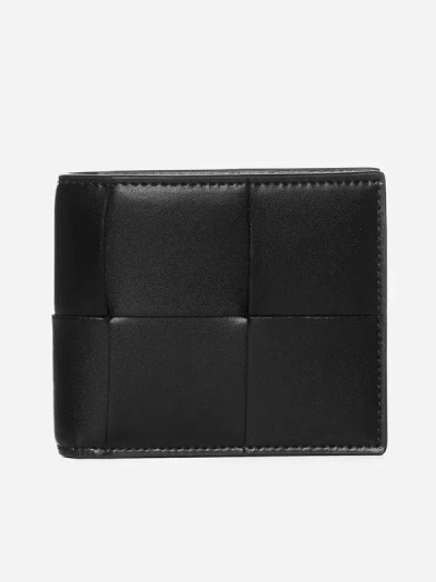 Bottega Veneta Cassette Leather Billfold Wallet In Black