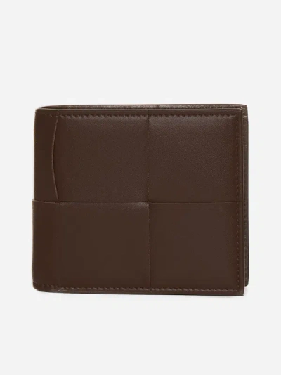 Bottega Veneta Cassette Leather Billfold Wallet In Brown