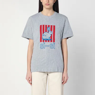 Bottega Veneta Crushed Cotton Printed Jersey T-thirt In Grey